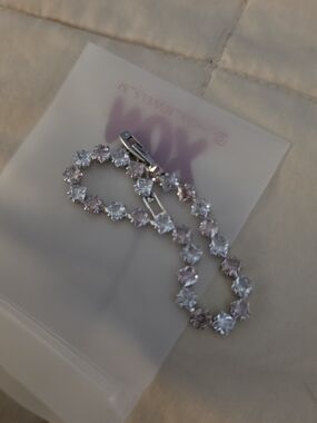 Ladies Pink and Clear Stone Tennis Bracelet - Elegant Sparkle